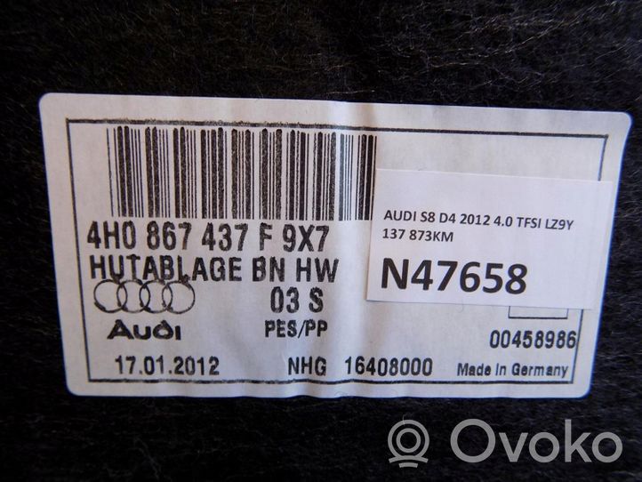 Audi A8 S8 D4 4H Tapis de coffre 4H0867437F