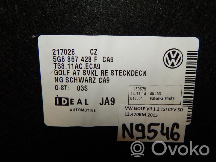 Volkswagen Golf VII Rivestimento pannello laterale del bagagliaio/baule 5G6867428H