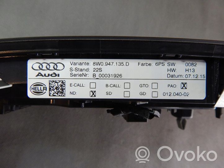 Audi S5 Facelift Illuminazione sedili anteriori 8W0947135D