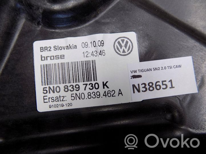 Volkswagen Tiguan Mechanizm podnoszenia szyby tylnej bez silnika 5N0839462A