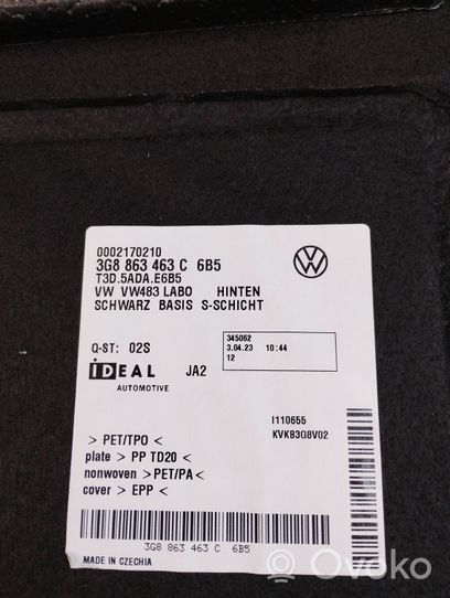 Volkswagen Arteon Wykładzina podłogowa tylna 3G8863463C