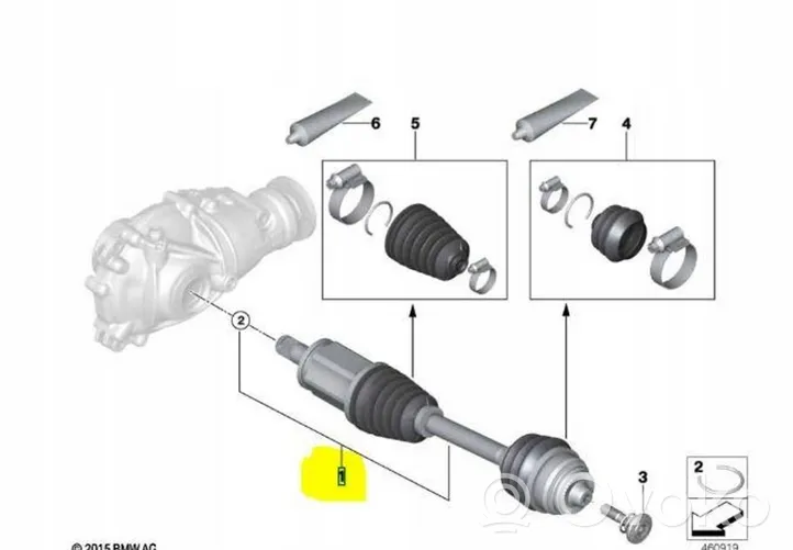 BMW M8 F91 F92 G14 G15 Eje de transmisión delantero 8062093