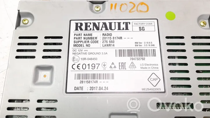 Renault Scenic IV - Grand scenic IV Panel / Radioodtwarzacz CD/DVD/GPS 281158174R