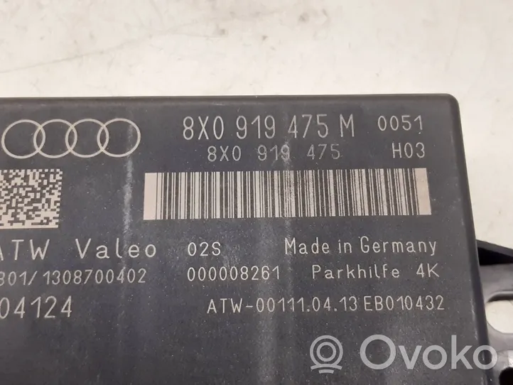 Audi A1 Unité de commande, module PDC aide au stationnement 8X0919475M