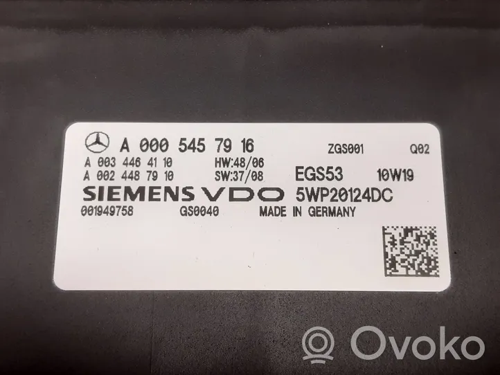 Mercedes-Benz SLK R171 Pavarų dėžės valdymo blokas A0005457916