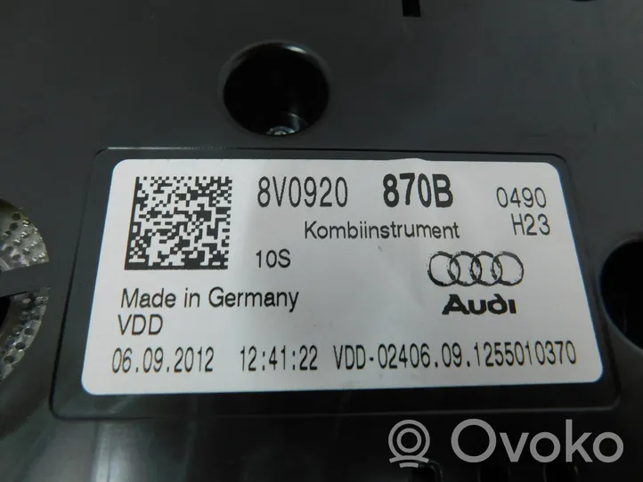 Audi A3 S3 8V Spidometras (prietaisų skydelis) 8V0920870B