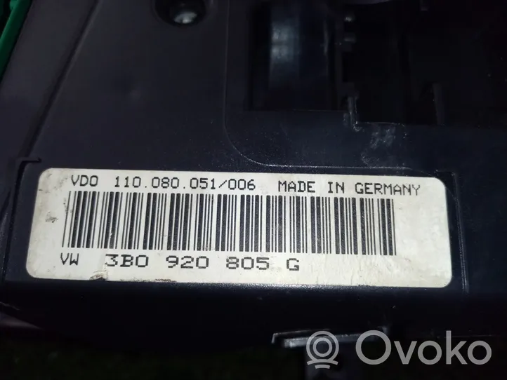 Volkswagen Passat Alltrack Compteur de vitesse tableau de bord 3B0920805G