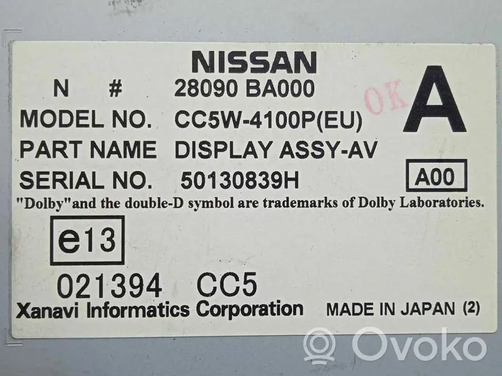 Nissan Primera Écran d'affichage supérieur 28090BA000