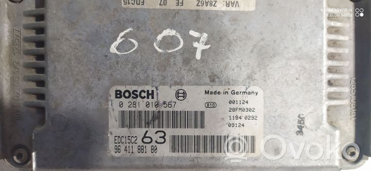 Peugeot 607 Calculateur moteur ECU 0281010567