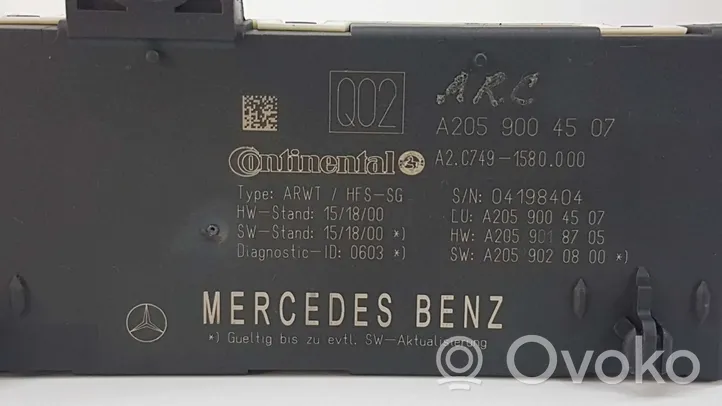 Mercedes-Benz GLC C253 Altre centraline/moduli A2059018705