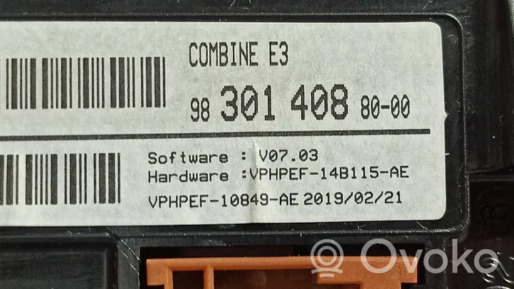 Citroen C4 Cactus Compteur de vitesse tableau de bord 9830087680