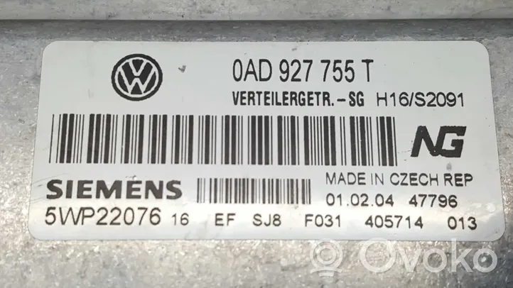Volkswagen Touareg I Sterownik / Moduł ECU 0AD927755T