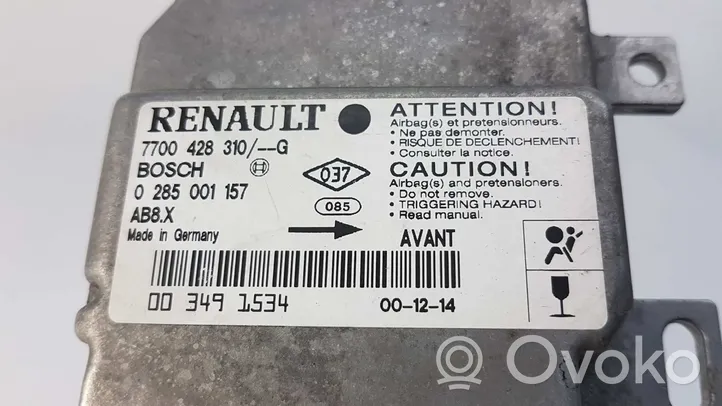 Renault Clio II Module de contrôle airbag 0285001157
