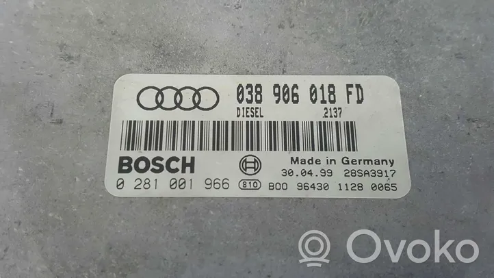 Audi A4 S4 B5 8D Komputer / Sterownik ECU silnika 0281001966