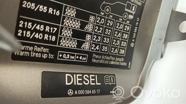 Mercedes-Benz B W245 Fuel tank filler cap A0005846517