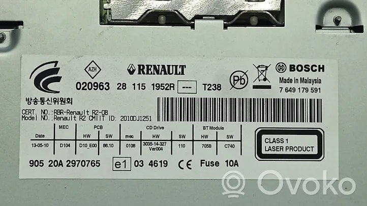 Renault Koleos I GPS navigation control unit/module 