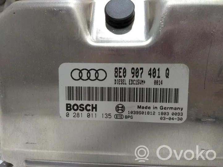 Audi A4 S4 B6 8E 8H Variklio valdymo blokas 8E0907401Q