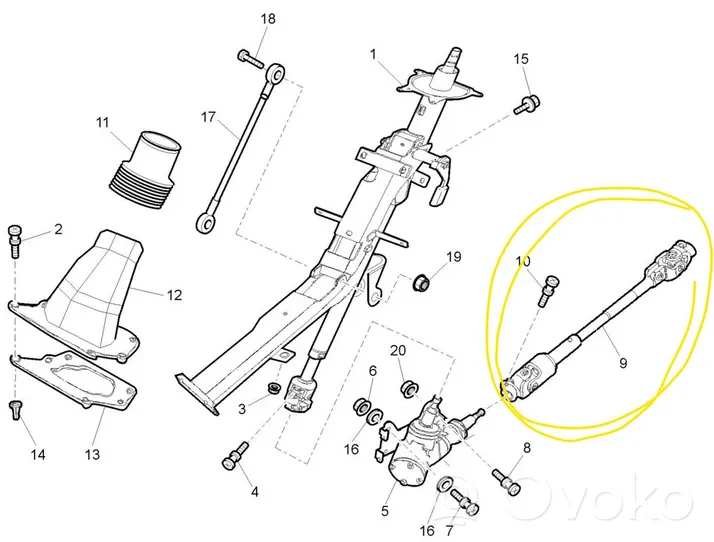 Renault Laguna III Kolumna kierownicza 5001871489