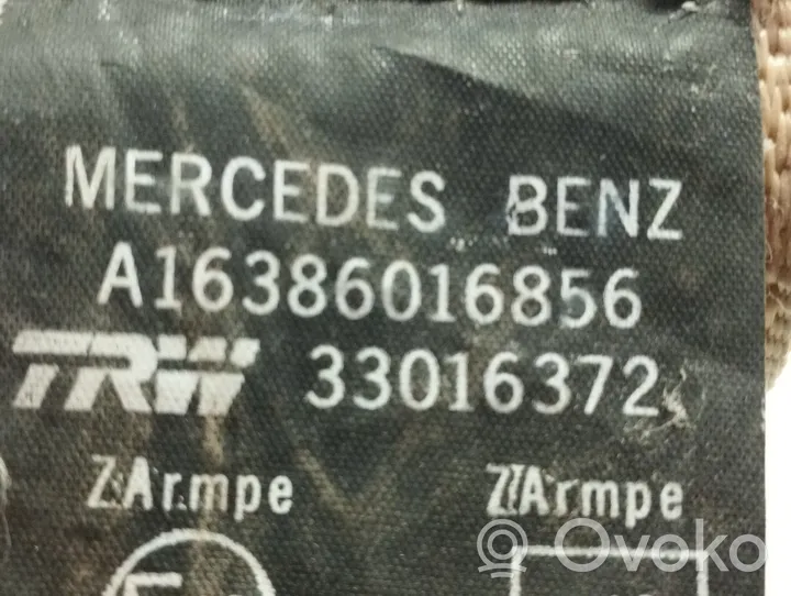 Mercedes-Benz ML W163 Saugos diržas priekinis A16386016856