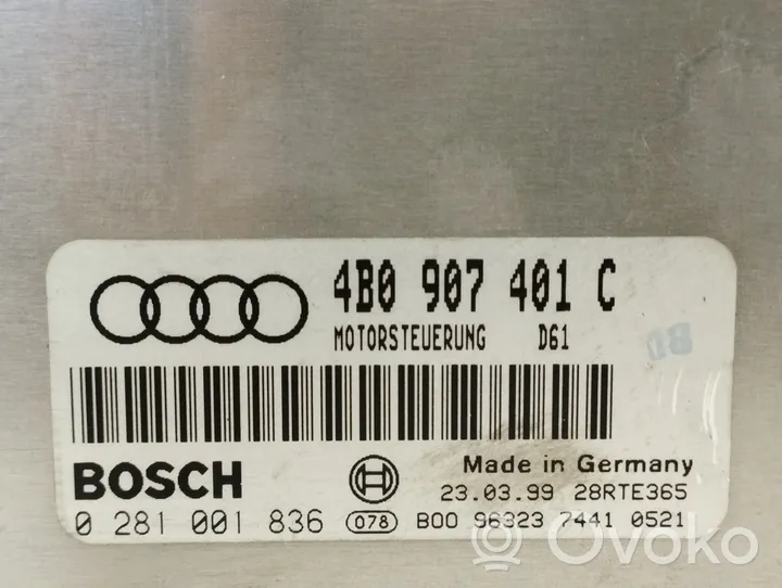 Audi A6 S6 C5 4B Variklio valdymo blokas 4B0907401C