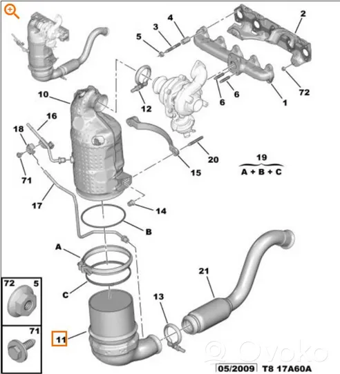 Peugeot 3008 I Katalysaattori/FAP/DPF-hiukkassuodatin 1731XK