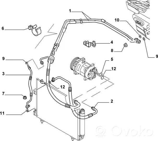 Fiat Ulysse Muu ilmastointilaitteen osa (A/C) 1493946080