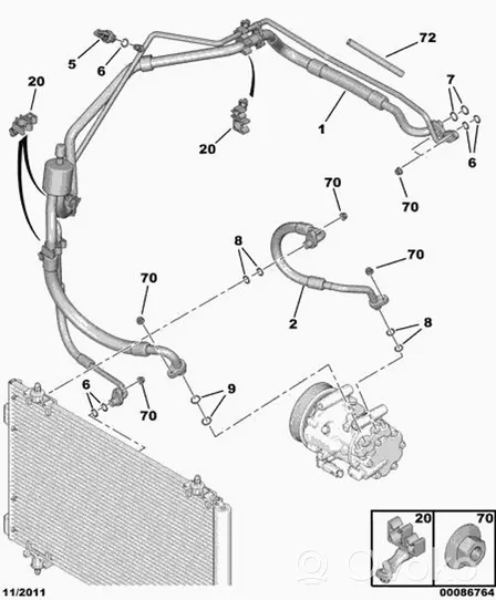 Peugeot 308 Muu ilmastointilaitteen osa (A/C) 9675201080