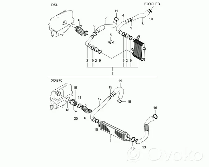 SsangYong Rexton Turboahtimen öljyletku 2373008404