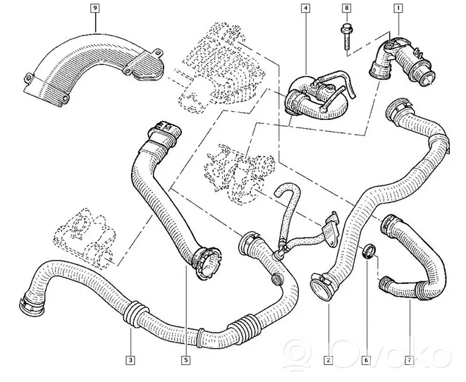 Renault Kangoo I Tuyau graissage turbo 8200252995