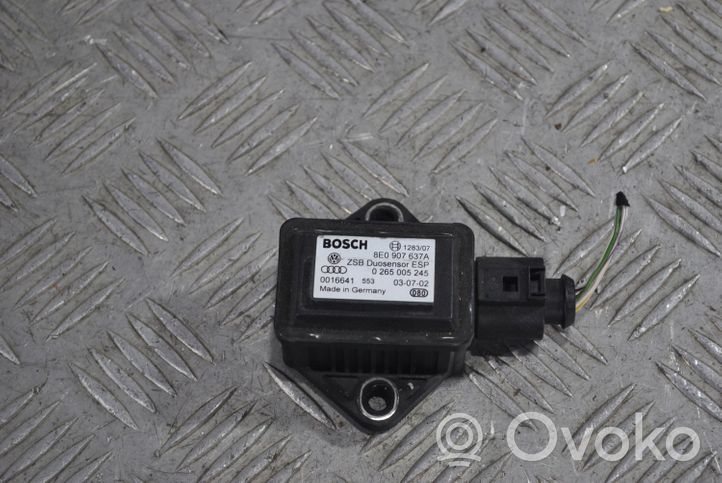 Audi A4 S4 B6 8E 8H Capteur de vitesse de lacet d'accélération ESP 8E0907637A