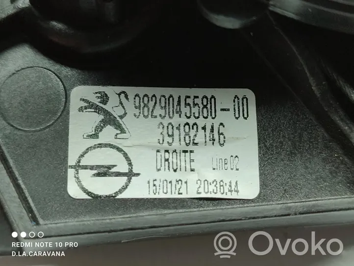 Opel Corsa F Mécanisme lève-vitre de porte arrière avec moteur 9829045580