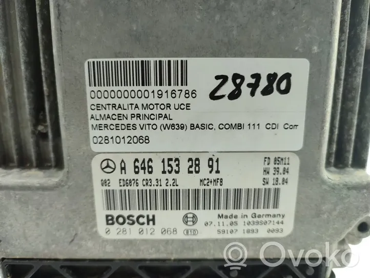 Mercedes-Benz Vito Viano W639 Sterownik / Moduł ECU 0281012068