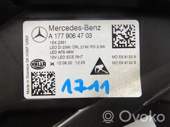 Mercedes-Benz A W177 Phare frontale A1779064703
