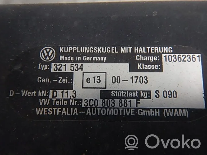 Volkswagen PASSAT B6 Vetokoukkusarja 3C0803881F