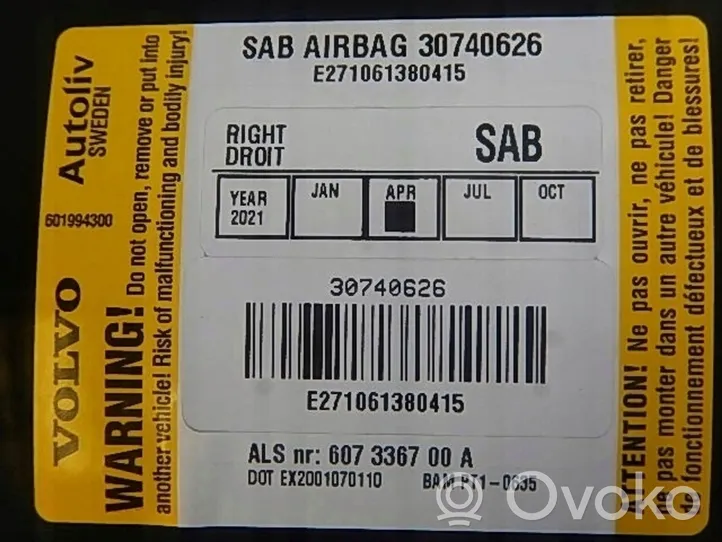 Volvo S40 Airbag sedile 30740626