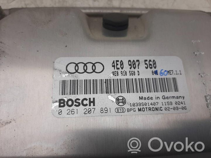 Audi A8 S8 D5 Centralina/modulo del motore 4E0907560