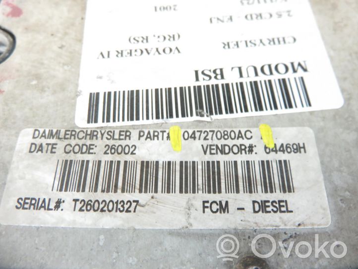 Chrysler Voyager Set scatola dei fusibili 04727080AC