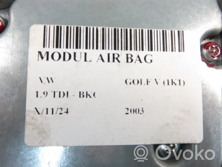 Volkswagen Golf V Oro pagalvių valdymo blokas 1K0909605A