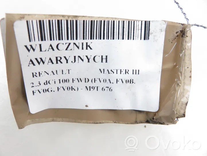 Renault Master III Przycisk świateł awaryjnych 