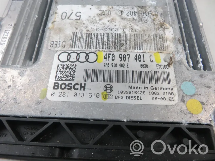 Audi A6 S6 C6 4F Variklio valdymo blokas 0281013610
