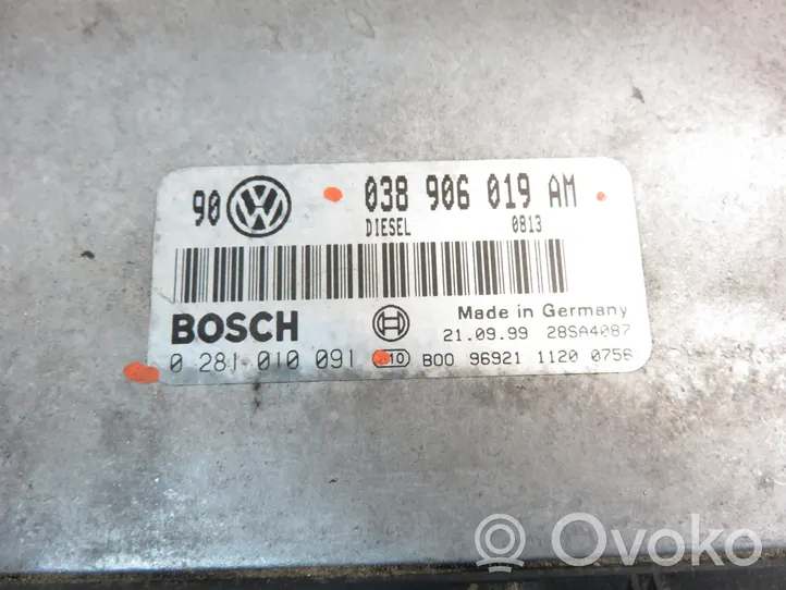 Volkswagen Bora Calculateur moteur ECU 0281010091