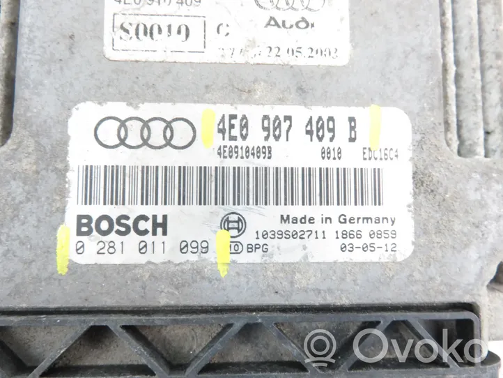 Audi A8 S8 D3 4E Centralina/modulo del motore 0281011099