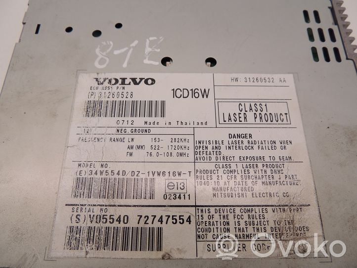 Volvo C70 Unité principale radio / CD / DVD / GPS 31260528