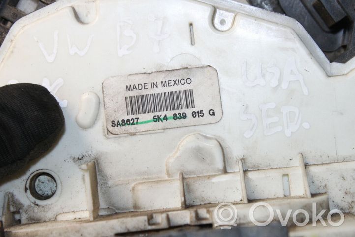 Volkswagen PASSAT B7 Rear door lock 5K4839015G