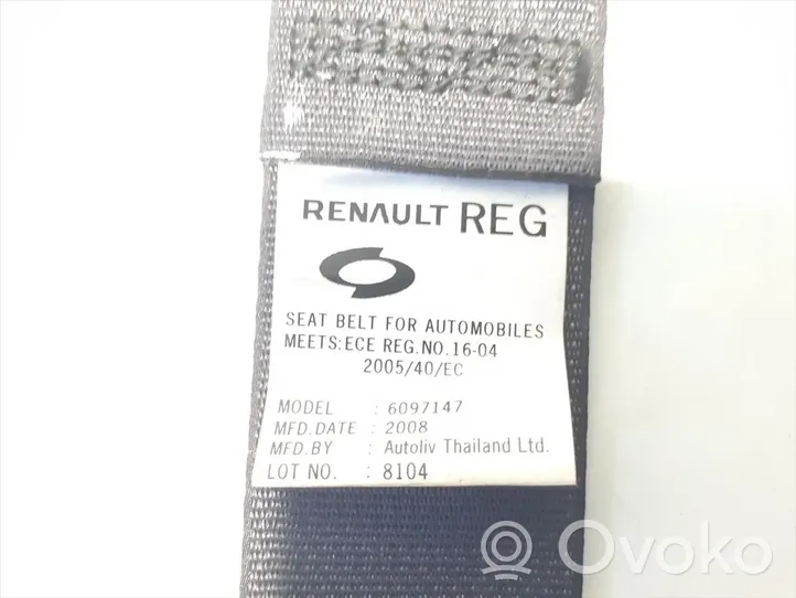 Renault Koleos I Rear seatbelt 6097147