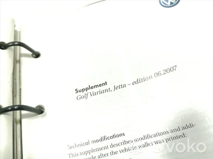 Volkswagen Golf Cross Libretto di servizio dei proprietari 