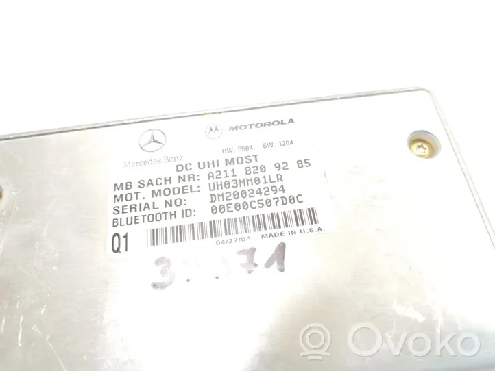 Mercedes-Benz C W203 Module unité de contrôle Bluetooth A2118209285