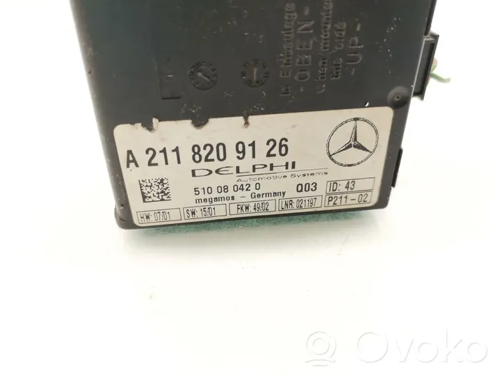 Mercedes-Benz C W203 Boîtier module alarme A2118209126