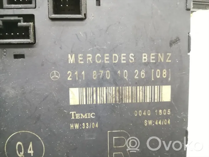 Mercedes-Benz E W211 Centralina/modulo portiere 2118701026