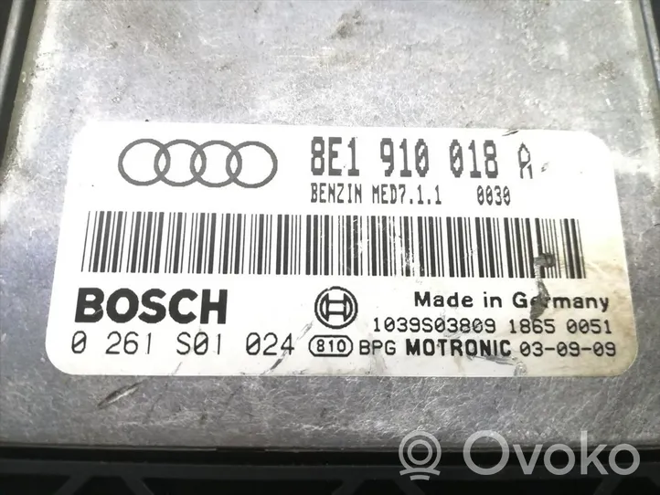 Audi A4 S4 B6 8E 8H Calculateur moteur ECU 8E1910018A